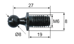 Ball stud Ø8; L=27; M6