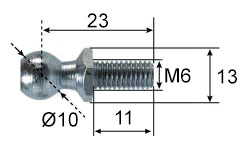 Ball stud stainless steel Ø10; L=23; M6