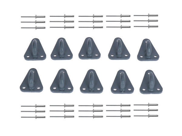 Hook for cargo nets with pop rivet (10 pack)