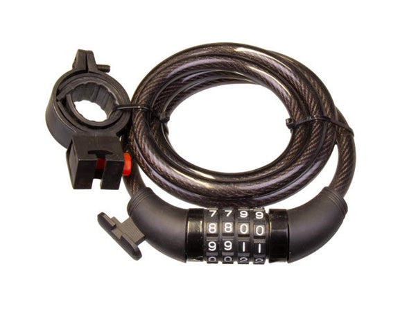 Code lock for MC/Cycle etc. Plastic covered wire. Incl. holder for assembly