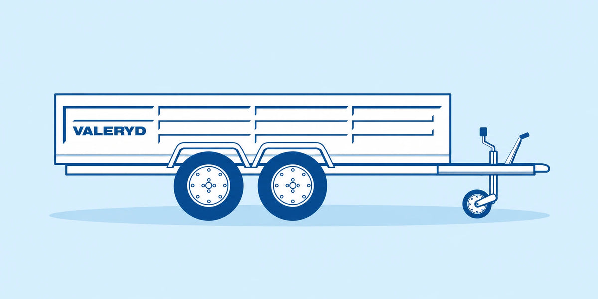 Valeryd trailer with two axles and a jockey wheel